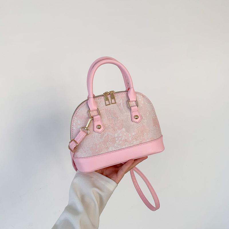 

Модная и простая женская сумка 2025 года, летняя, с нежным темпераментом, на плечо, сумка-мессенджер, сумка-ракушка розовый