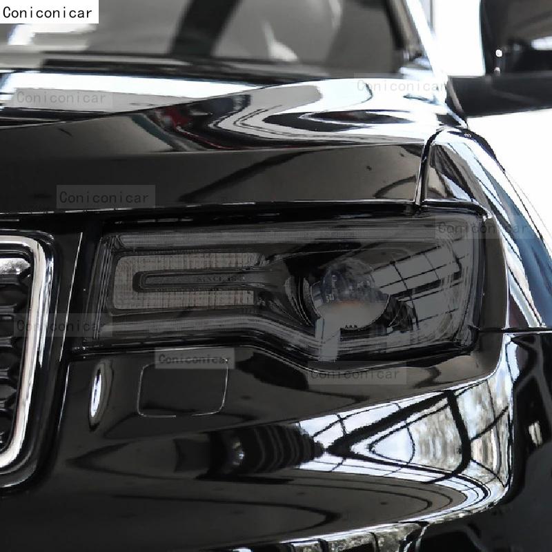 För JEEP Grand Cherokee 2014-2022 Bilstrålkastare Svart TPU Skyddsfilm Framljus Toning Färgändringsdekal Tillbehör