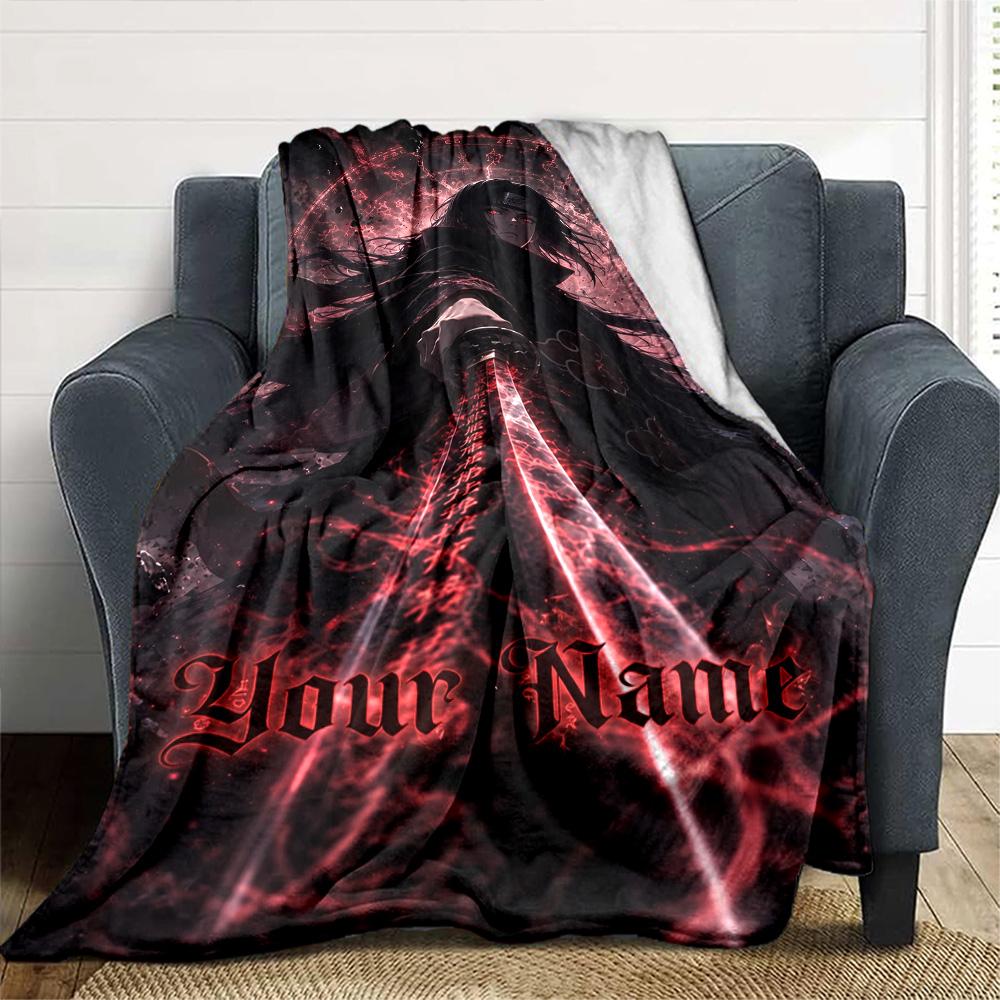 Naruto Character Customize Your Name Blanket Cozy Personalized Blanket Warmthful Decor Suitable for Bed Bedding Chair Office Ideal for All Seasons