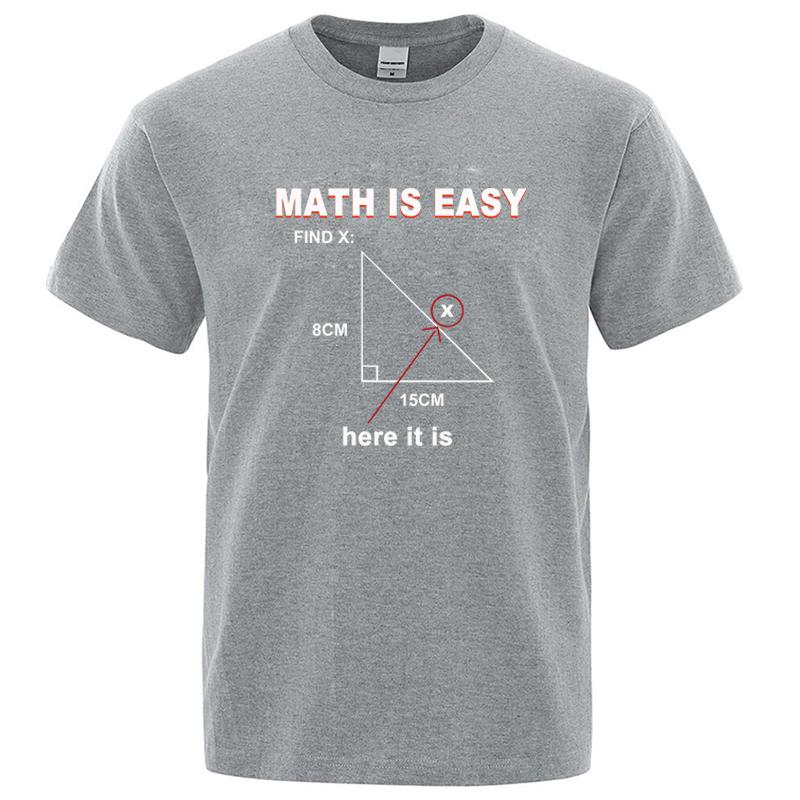Mens High Quality Tshirt 100 Cotton Casual Funny Math Print Cool Loose Oneck T Shirt for Men Short Sleeve Tshirt Male Tops