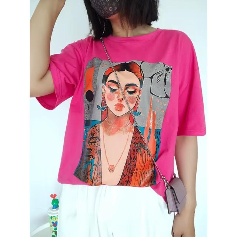 Plus Size Women Tshirt Fun 3D Print Female Clothing Fashion Summer Short Sleeve Top Casual O-Neck Tee Ladies Pullover