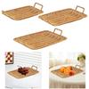 Rectangular Woven Serving Tray Durable Plastic Snacks Fruit Candy Tray for Home Kitchen Table Decoration