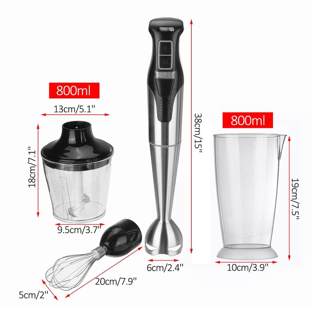 1000W 2 Gears+Variable Speed Mini Hand Blender Chopper With Beaker Whisk Immersion Mixer 220-240V