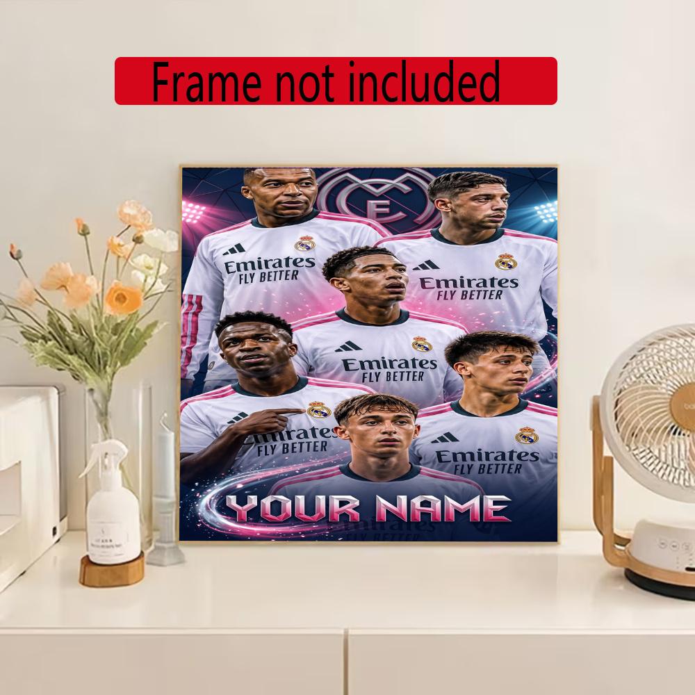 Mbappe Personalized Text Diamond Painting Round Diamond Mosaic Rhinestones Diamond Embroidery Craft Kit Wall Decor Without Frame