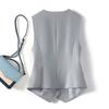 Women's Suit Waistcoat Solid Color Slim Fit Commuting Style Vest Jacket V-neck Pocket Decoration Short Ladies Top