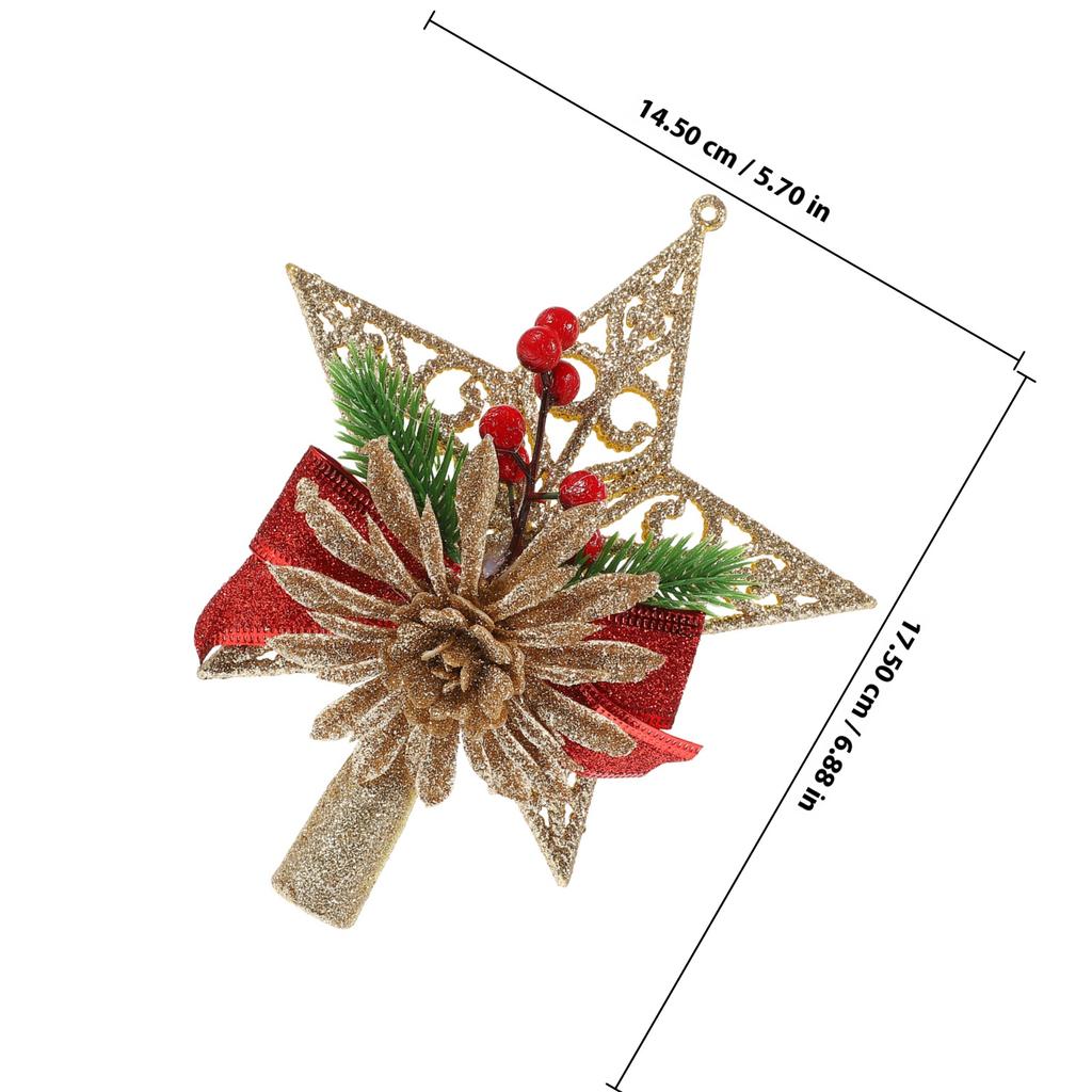Christmas Tree Star Topper Exquisite Five-Pointed Solid Color Star Adornment Holiday Decoration Xmas Tree Decoration