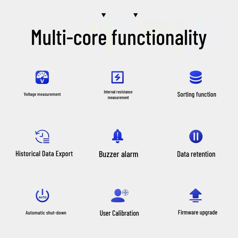 Lithium Battery Internal Resistance & Voltage Meter for 18650 Batteries