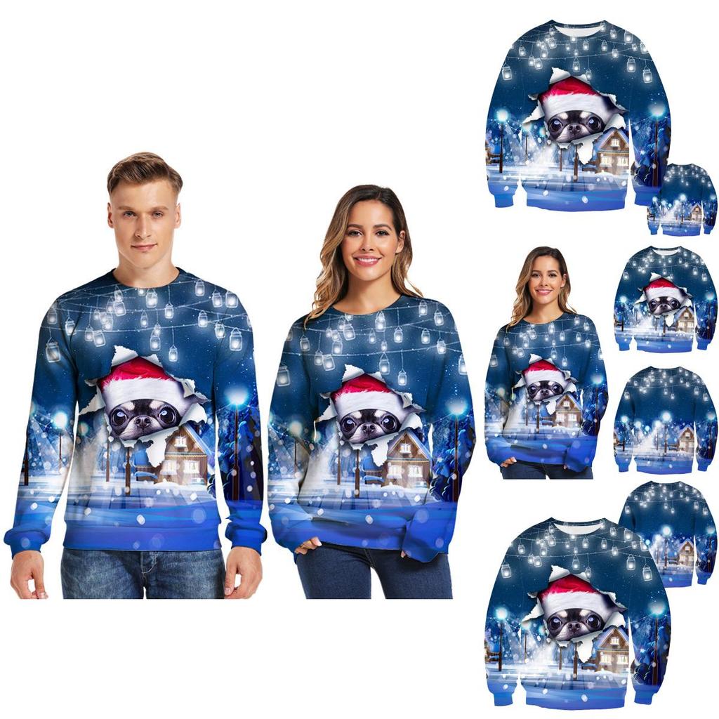 Unisex Ugly Christmas Sweater With Funny Dog Print And Soft Breathable Fabric