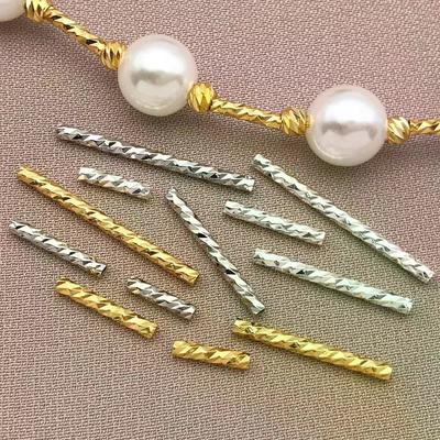 50pcs 18K Copper Plated True Golden Thick Silvery Platinum Batch Flower Connection Tube, DIY Bracelet Jewelry Making Accessories
