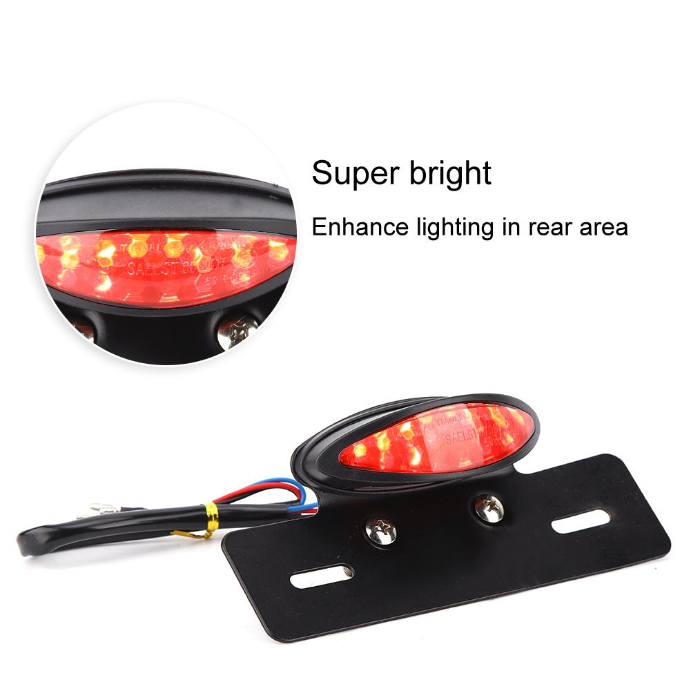 Motocyklowy tylny światło uniwersalne retro LED światło stopu światło tablicy rejestracyjnej światła kierunkowskazów(czarny)