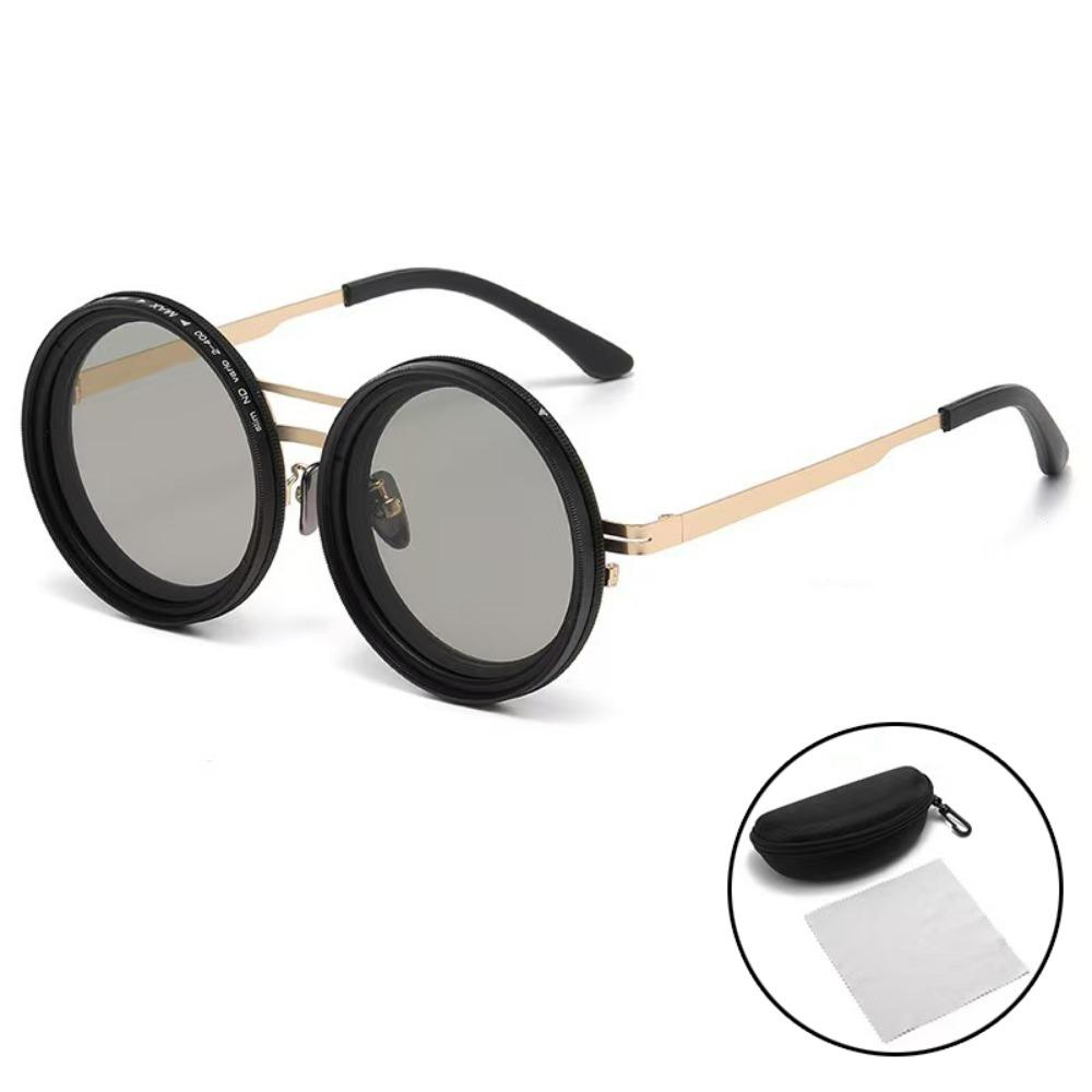ND9 Adjustable Dimming Glasses Round Fishing Sunglasses Fashion Outdoor Eyewear  Outdoor Activities