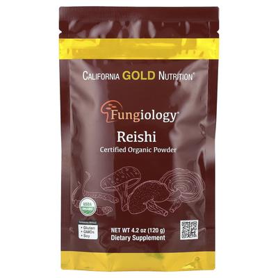 Fungiology®, Sertifikalı Organik Reishi Mantarı Tozu, 120G (4.2Oz)