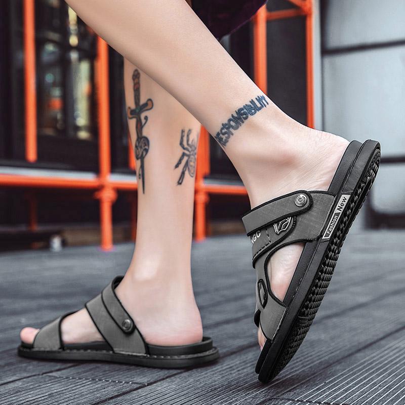 Sommer Herren Outdoor Sandalen Home Indoor Flache Schuhe Rutschfeste Weiche Unterseite Strand Hausschuhe Neue Mode Street Flip-Flops
