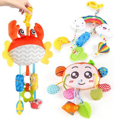 Crab Pull-String Stroller Mobile: Newborn Baby Soothing Rattle Toy