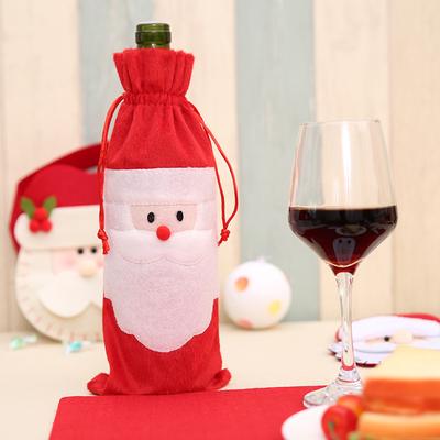 Weihnachtsdekorationen Weihnachtsmann Weintaschen Geschenktüten Champagnerflaschen-Sets