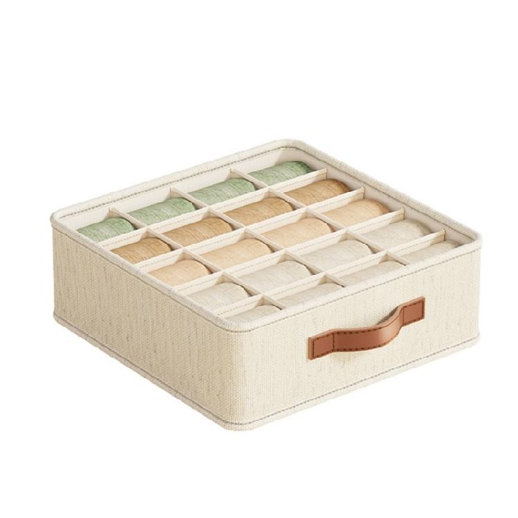 Convenient Cotton Linen Underwear Sorter Space Saving Lingerie Divider Household Panty Organizer Case for Bedroom