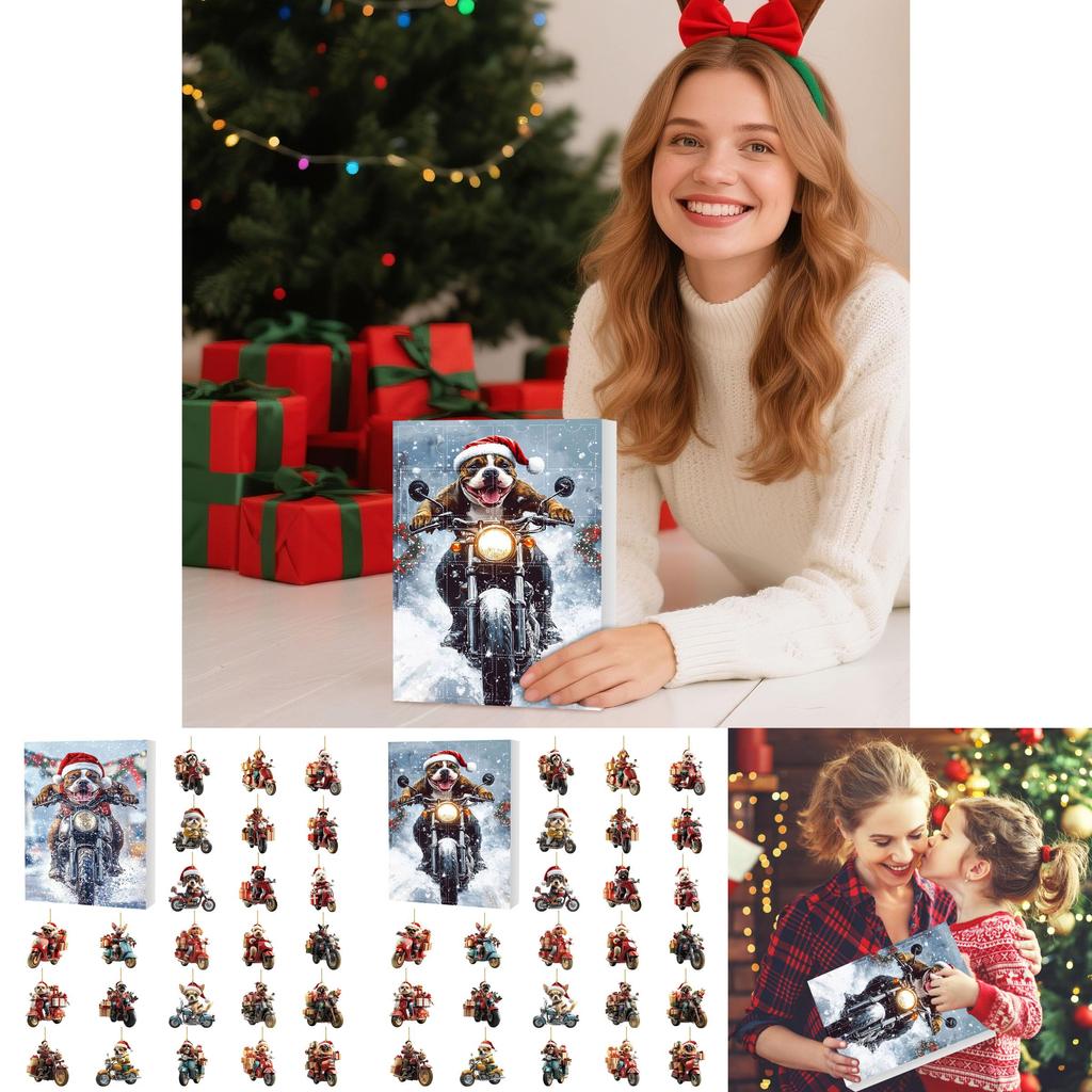 Christmas Dog Advent Calendar With Acrylic Decor For Holiday Gift Gifting