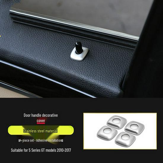 BMW 5 Series GT Interior Modification: Center Console Vent & Window Lift Handle Bright Strip Stickers for 528 535i.