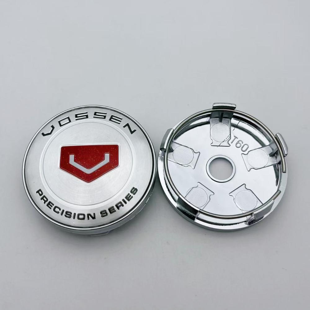 4pcs 60MM ( 56MM I.D ) Vossen Logo Emblem Car Wheel Center Caps Auto Rim Centre Cover Wheel Hubcaps Car Accessories Black/Silver