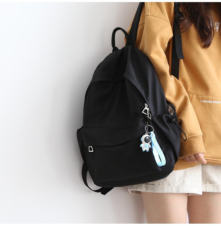 Mori Style Versatile Solid Color Double Shoulder Bag - Women's Fashionable School Backpack with Large Capacity