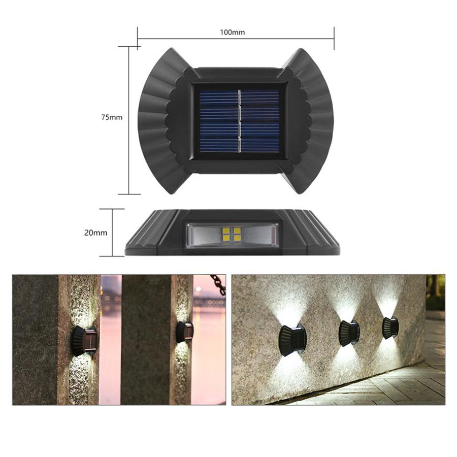 Solar Led Light Outdoor Waterproof Wall Lamps Garden Decoration Landscape Wall Lights for Balcony Stairs Countyard Fence Lights
