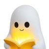 Yousheng Cute Ghost Reading Book Lamp, 3D Halloween Ghost Night Light, Warm Light Up Ghost Statue for Indoor Home Mantel Shelf Table Decor