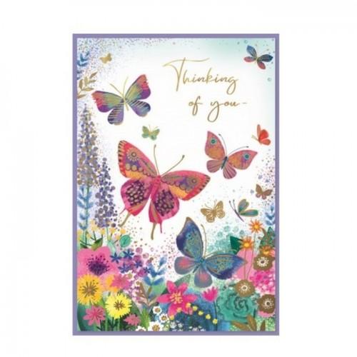 Simon Elvin Thinking Of You Butterflies Greetings Card (Pack of 6)