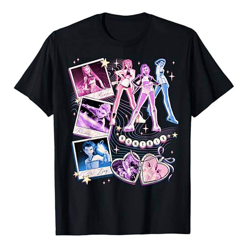 K-pop Demon Hunter Rumi Mira Zpey Movie Pattern T-Shirt Unisex Original Harajuku Style High-Quality Cotton T-Shirt Streetwear