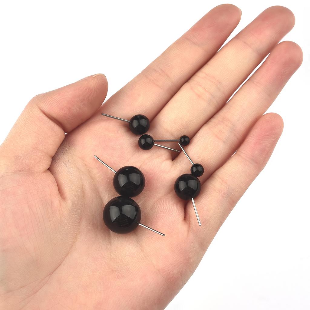 50/100pcs Plastic Eyes for Needle Felting Dolls Poke Teddy Bears 4-14mm Black Beans Eyes for DIY Doll Eyes