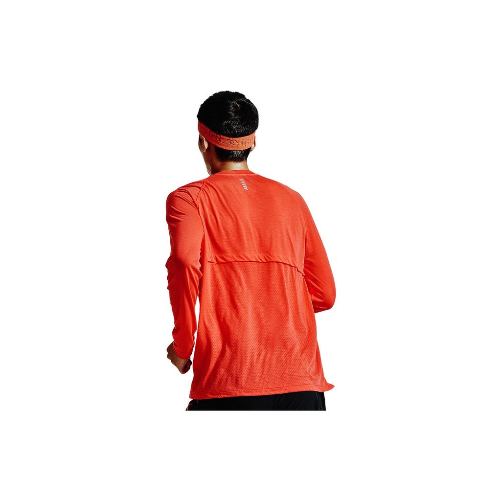 Under Armour Logo Running Long Sleeve Crew Neck T-Shirt Men Tops Red 1361470-690