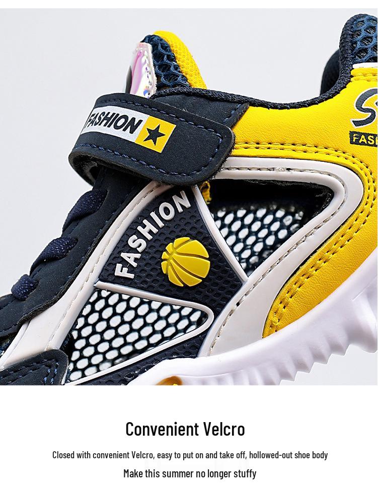 Boys' Breathable Mesh Non-Slip Sports Shoes, Durable for Ages 10-12