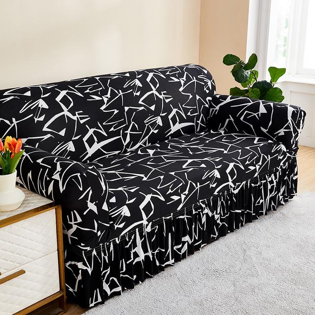 Seat Sofa Cover For Living Room Elastic Floral Sofa Skirt Covers Stretch Spandex L Shape Couch Armchair Slipcovers Home