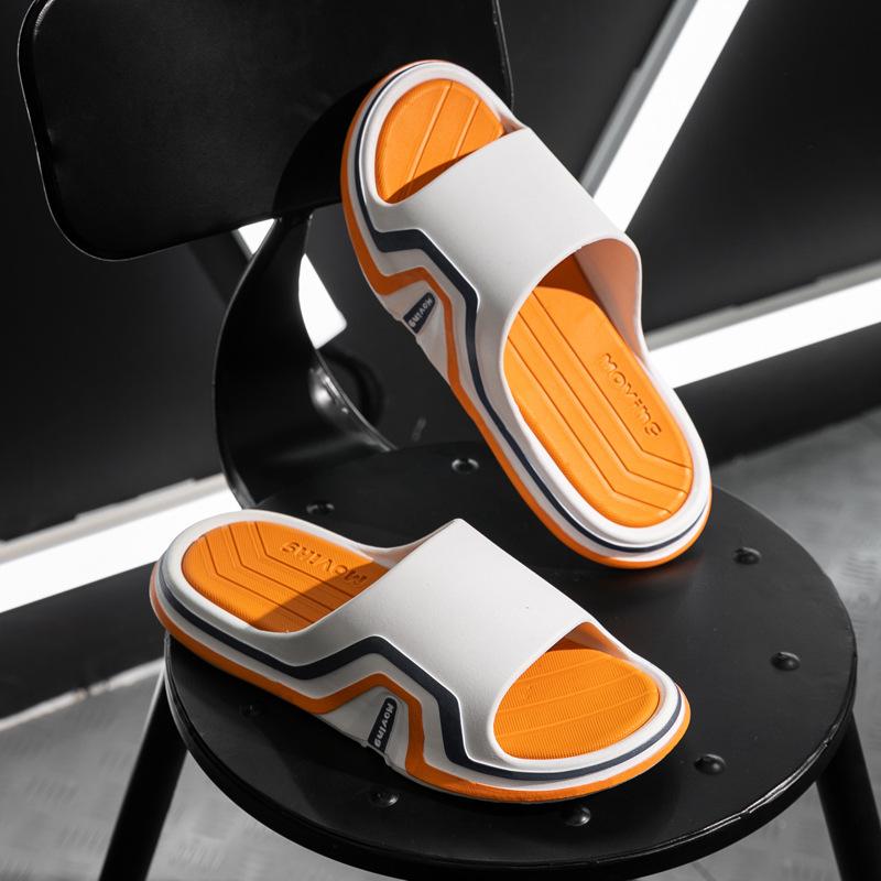 

Новые тапочки мужская верхняя одежда летний тренд мужская повседневная пара нескользящая внутренняя мягкая подошва одно слово перетаскивание 44/45 оранжевый