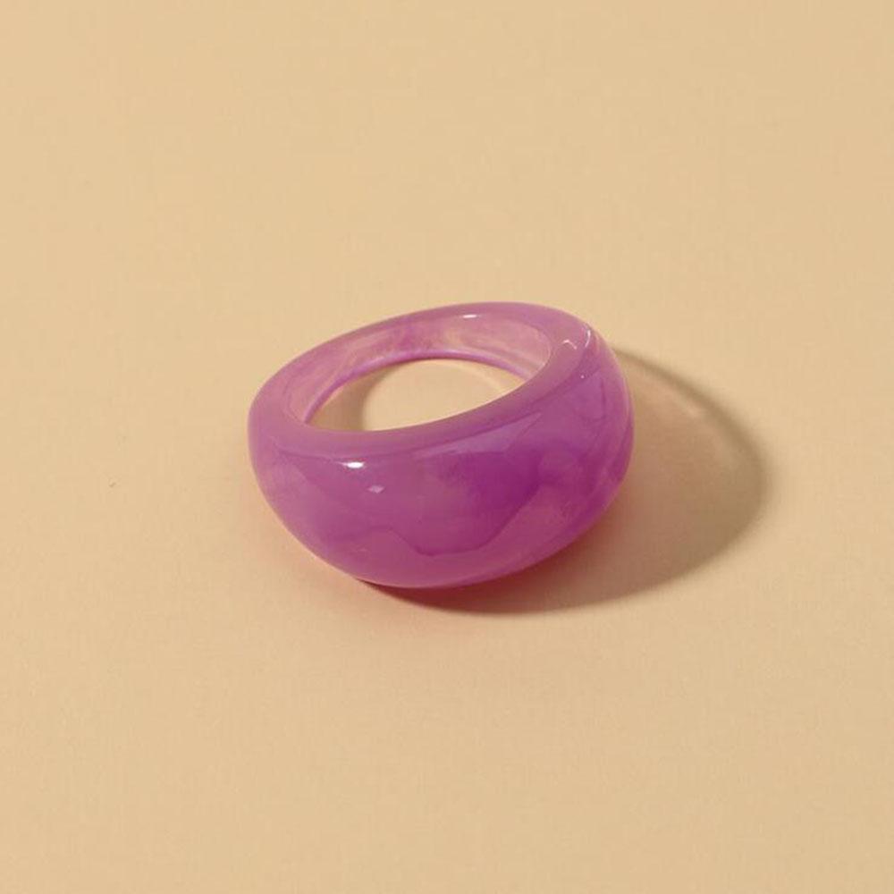 Neue Koreanische Bunte Acrylringe Vintage Runde Ringe Für Damen Großer Kpop Fingerring Für Mädchen Punk Harzring Modeschmuck
