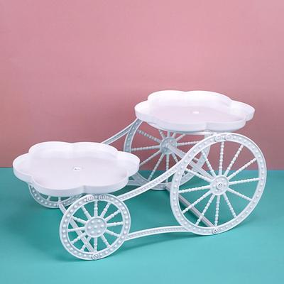 European Style Plastic Dessert Rack White Detachable Food Fruit Plate 2/3-Layers Candy Snack Tray Wedding Birthday Party