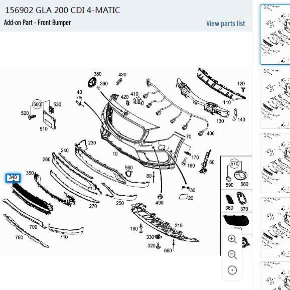 Grilă Inferioară Centrală Plasă Bara Față pentru Mercedes-Benz GLA200 W156