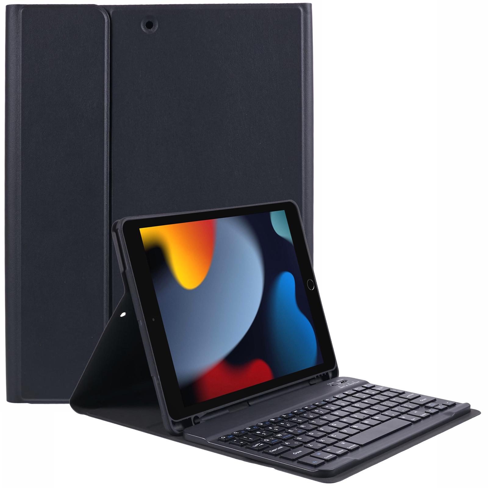 

Для iPad 10.2 (2021 рік)/(2020)/(2019 р) Чохол-підставка для планшета з PU шкіри з Bluetooth-сумісною клавіатурою, англійська+українська клавіатура A