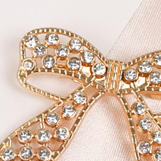 Sløjfedesign Broche Nål til Kvinder, Indlagt med Kunstige Perler Rhinsten Reversnål, Broche Alsidigt Tilbehør til Trøjer Kraver Hatte Tasker Frakker Tørklæder