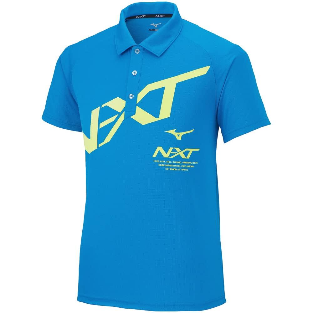 Mizuno Training Polo Slim Diva Size 32JA2275 N-XT Shirt, Moisture-Wicking, Quick-Drying, Fit, Men's, Blue, S,