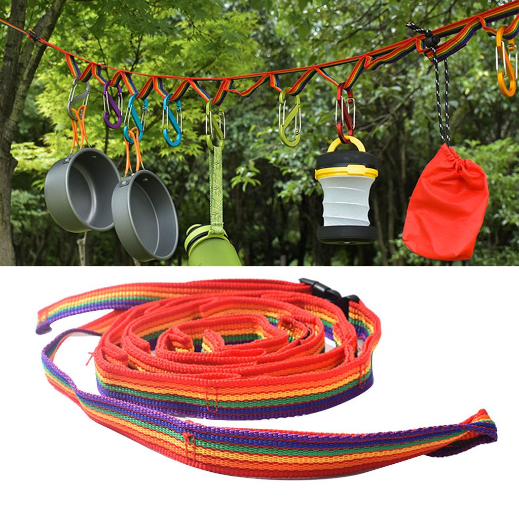 Camping Lagerung Lanyard Einstellbare Länge Schnalle Design Campingplatz Lagerung Strap mit Lagerung Tasche für