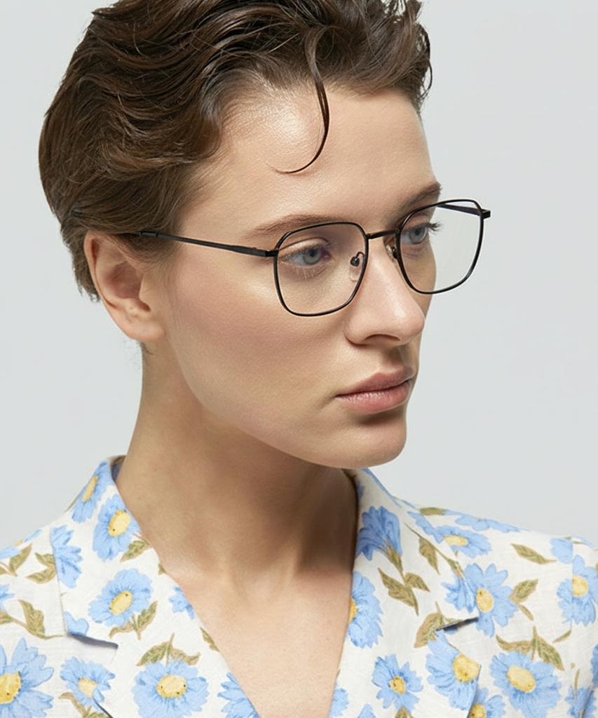 Lingkeonpeuleim Bt021 Titanium Eyeglass Frame Black