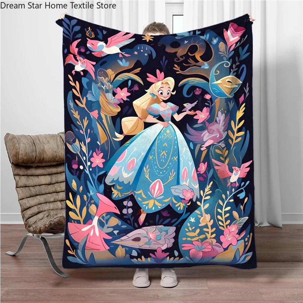 Beauty and The Beast Snow White Flannel Blanket Soft Warm Throw Blanket Blanket For Sofa Office Bed Office Camping Travelling