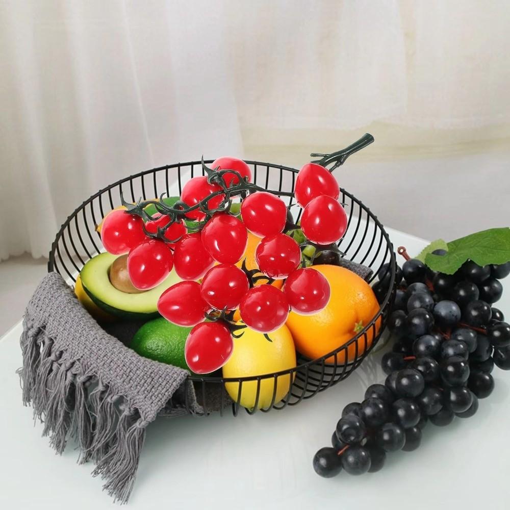 Lifelike Fake Small Tomato Soft Plastic Simulation Fruit Bunch Tomato Model Party Decoration