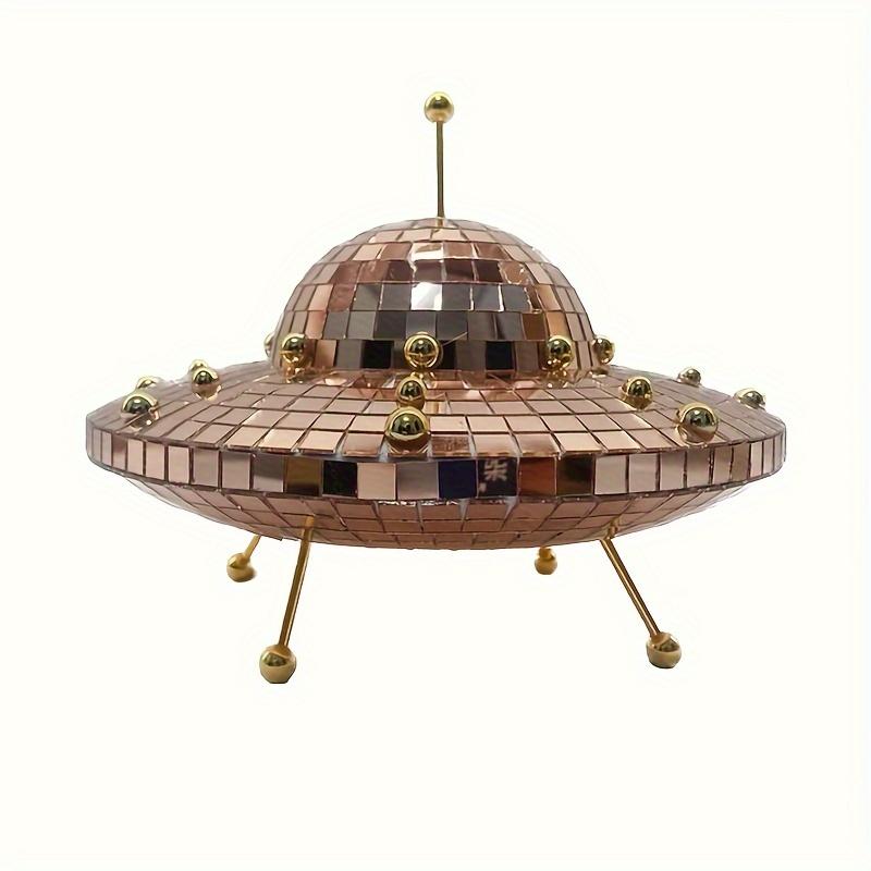 Creative Flying Saucer Disco Globe Ornament Light Reflection Color Mirror Ball Party Decoration Wedding Birthday Home Ornament