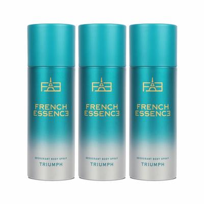 French Essence Triumph Deodorant Body Spray For Men Pack Of 3 X 150ml - 5.07 Fl.oz. Each
