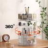 Round Diamond Texture Rotating Makeup Organizer Vanity Transparent PS Cosmetic Storage Rack