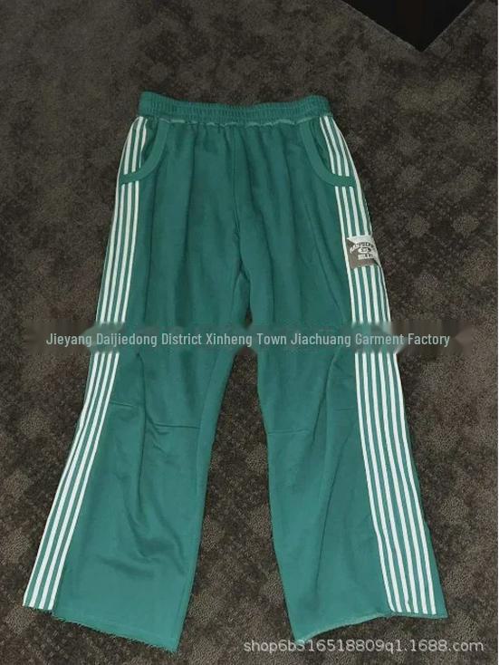 Letní retro pruhované volné rovné kalhoty s vysokým pasem pro muže i ženy 2024