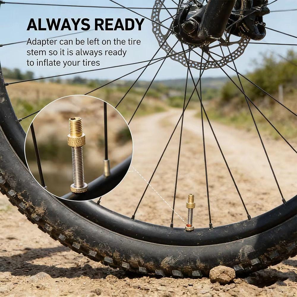 Golden Bicycle Valve Adapter Copper Bike Tire Valve Adapter Bicycle Pump Adapter