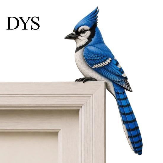 Wooden Bird Door Frame Decor Topper Decor, Adorable Shape Corner Statue, Handcrafted Wood Sign, Woodland Natural Charm Home Accessories Art
