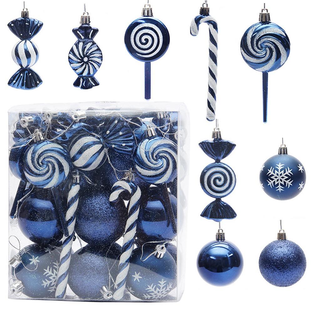 36PCS Electroplated Candy Cane Ornaments Shatterproof Lollipop Hanging Balls  Party Favors